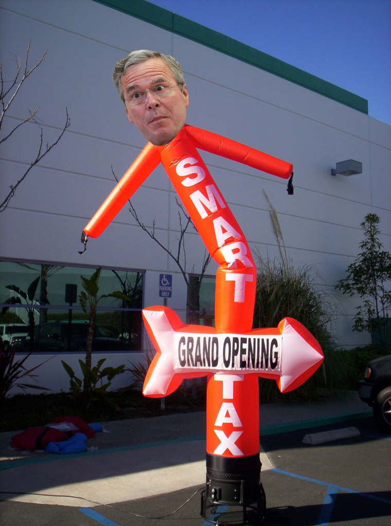 Jeb Bush Suspends Campaign to Inflatable Man